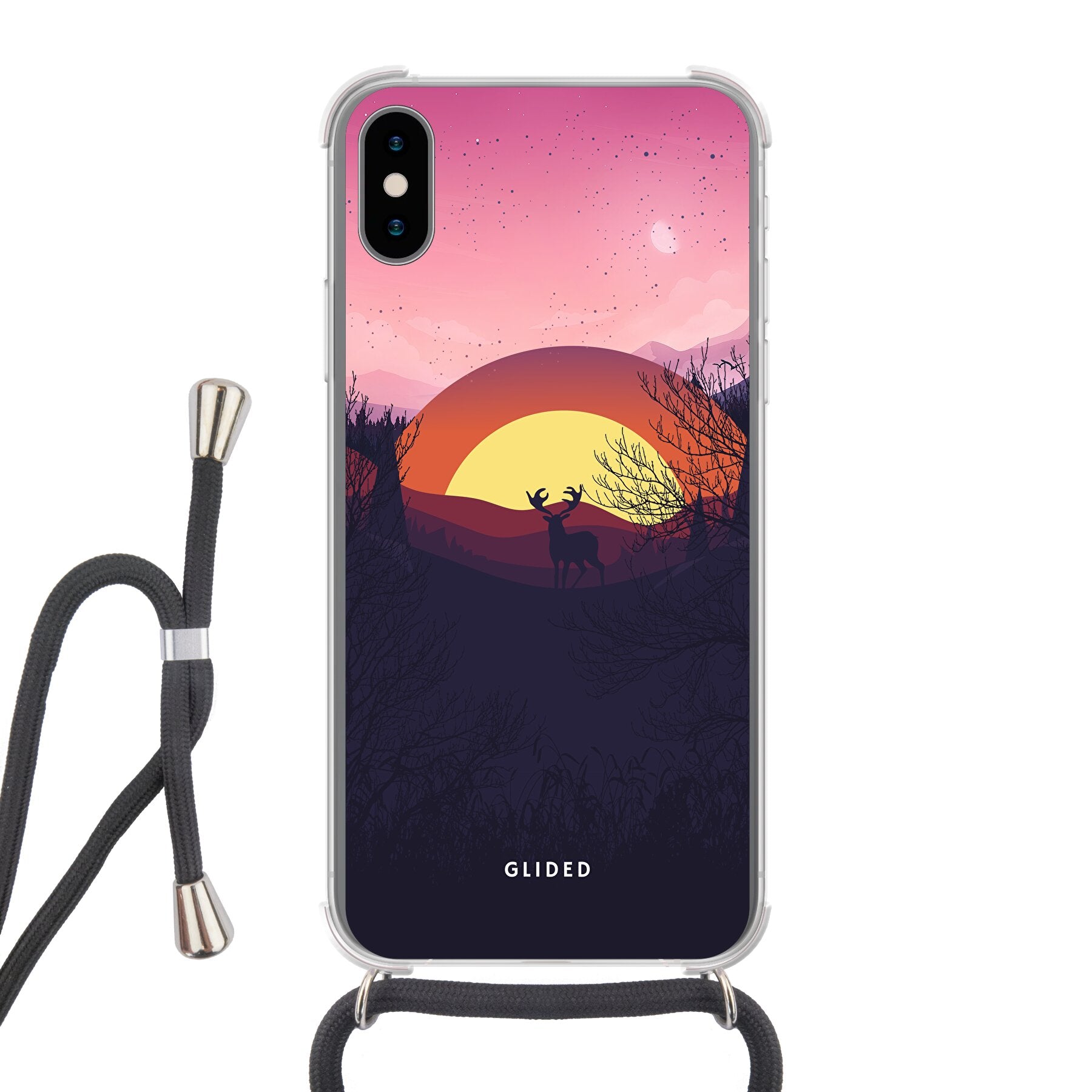 Sunset Majesty - iPhone X/Xs Handyhülle Crossbody case mit Band