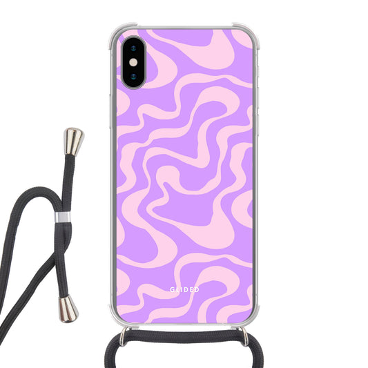 Purple Wave - iPhone X/Xs Handyhülle Crossbody case mit Band