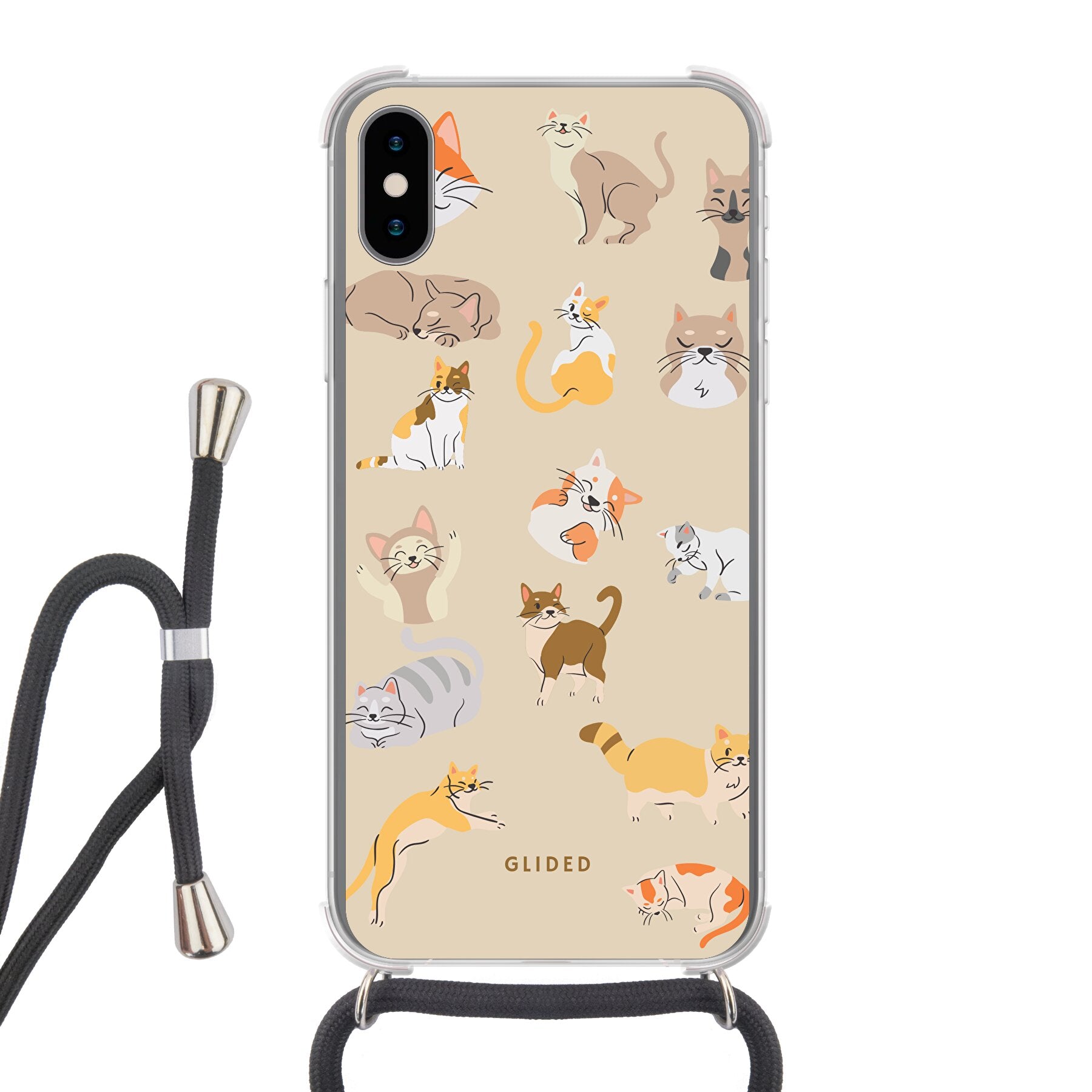 Meow - iPhone X/Xs Handyhülle Crossbody case mit Band