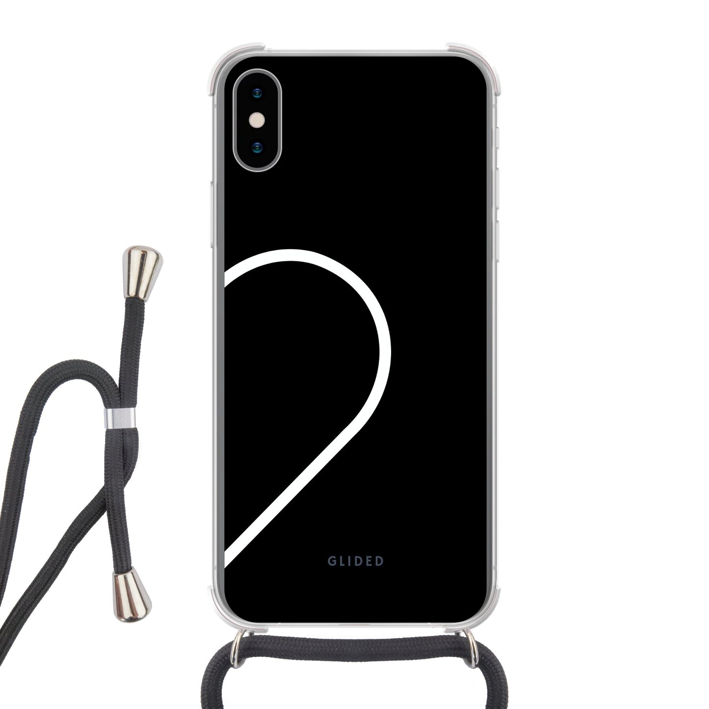 Harmony Black - iPhone X/Xs Handyhülle Crossbody case mit Band