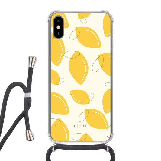 Abstract Lemon - iPhone X/Xs - Crossbody case mit Band