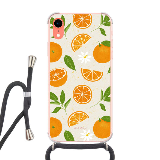 Tasty Orange - iPhone XR Handyhülle Crossbody case mit Band