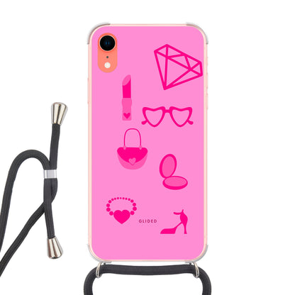 Glamor - iPhone XR Handyhülle Crossbody case mit Band