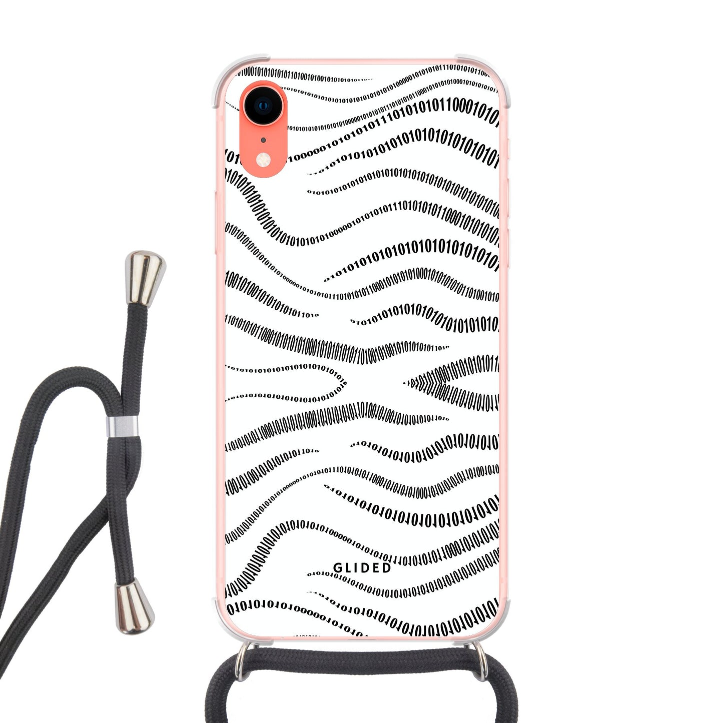 Binary Code - iPhone XR Handyhülle Crossbody case mit Band