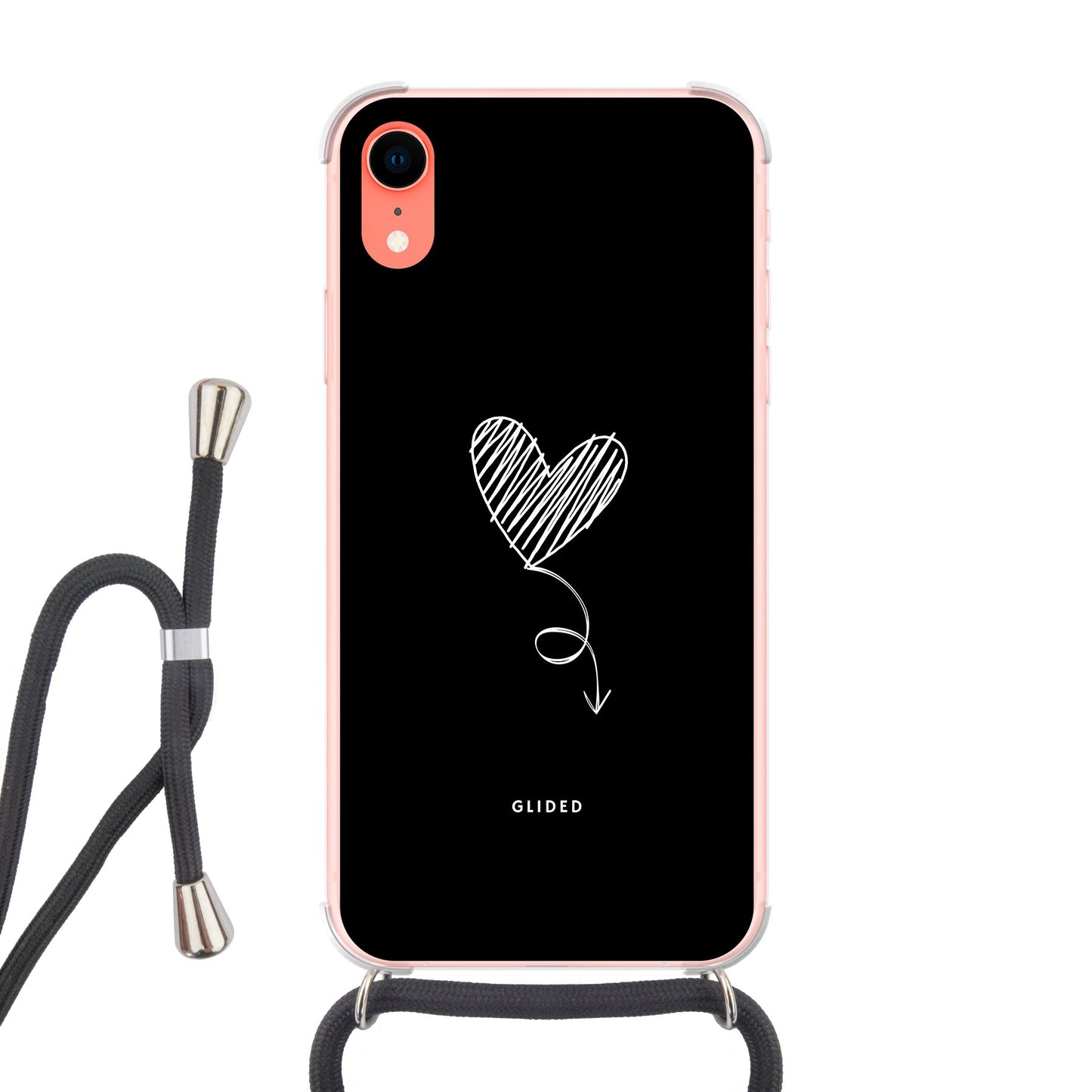 Dark Heart - iPhone XR Handyhülle Crossbody case mit Band