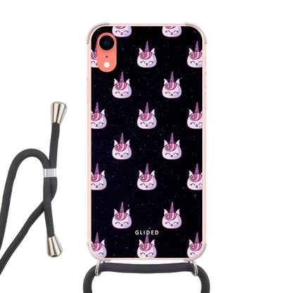 Unicorn Meow - iPhone XR Handyhülle Crossbody case mit Band