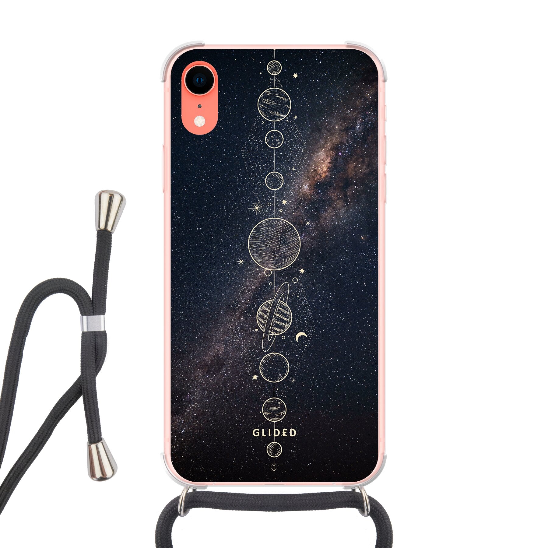 Planets - iPhone XR Handyhülle Crossbody case mit Band