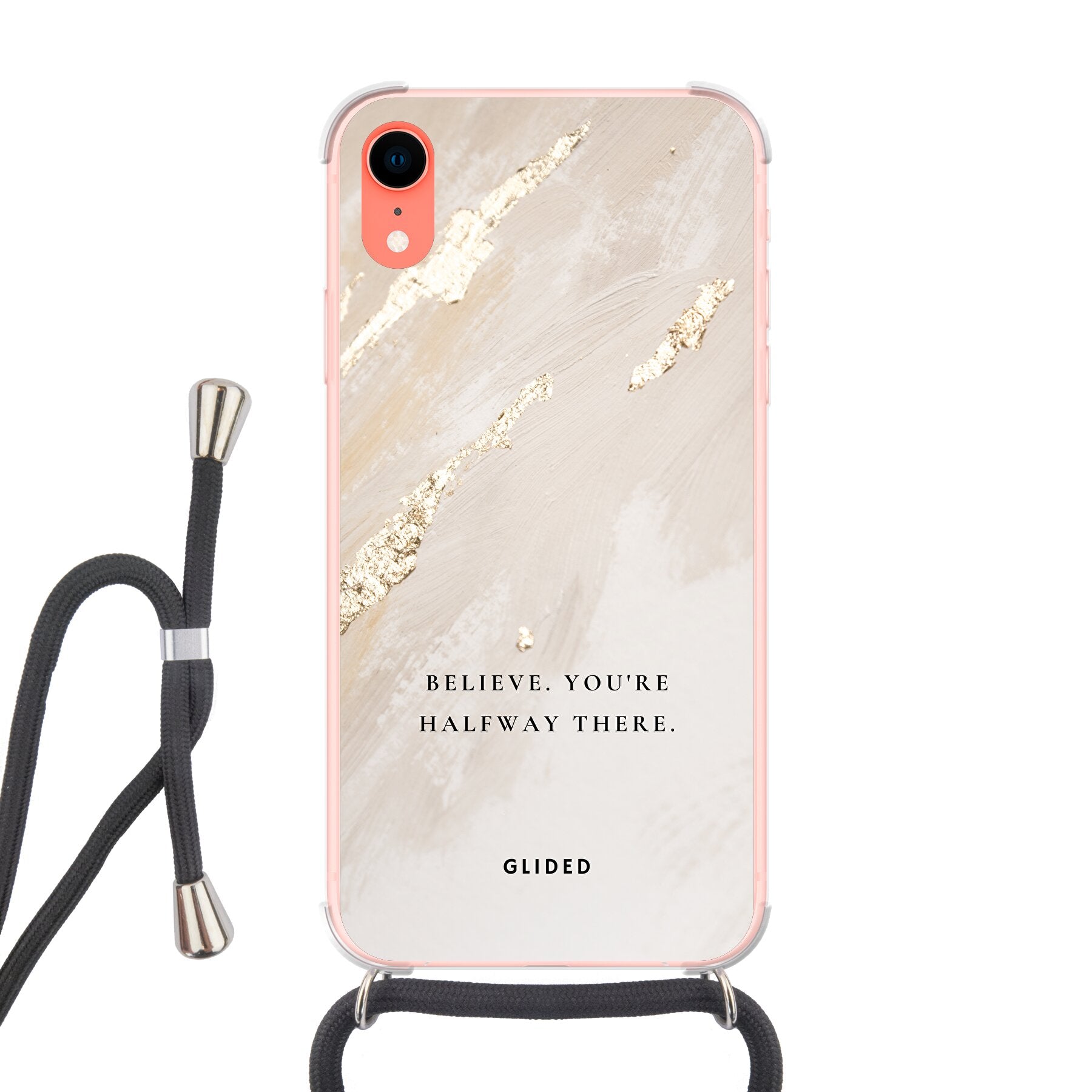 Believe - iPhone XR Handyhülle Crossbody case mit Band