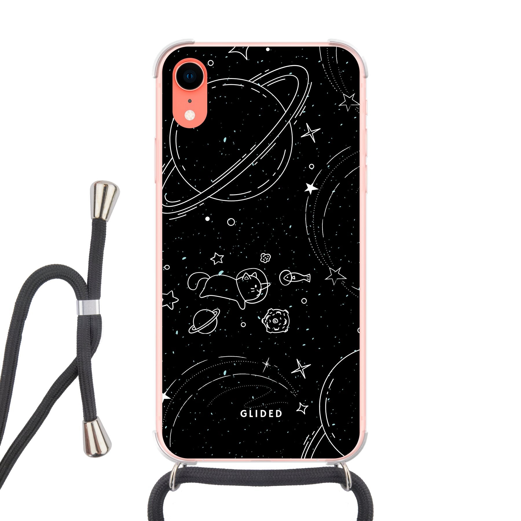 Cosmic Cat - iPhone XR Handyhülle Crossbody case mit Band